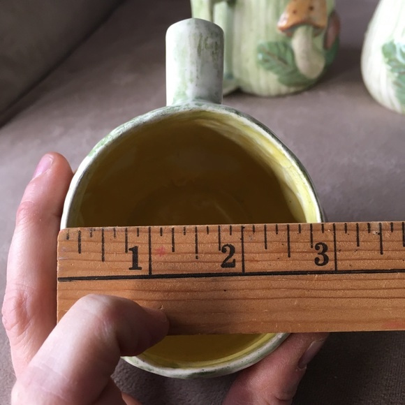 Vintage 70's Hand-painted Ceramic Mushroom Mug Set of 4 - Picture 15 of 15